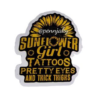 🌻 2 for $9 or 4 for $15 🌻 Sunflower Girl Tattoos Sticker